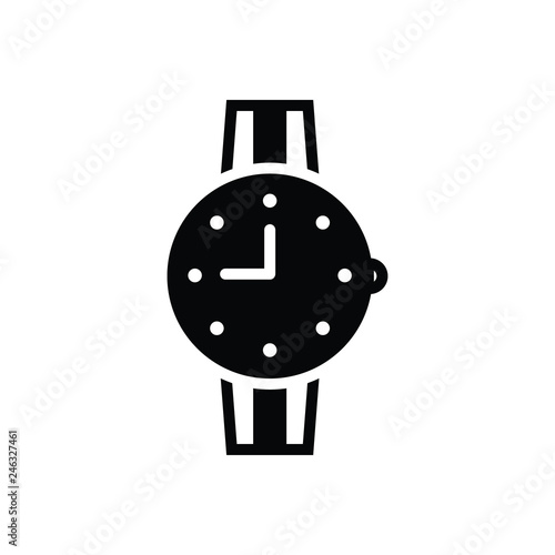 Black solid icon for watches  