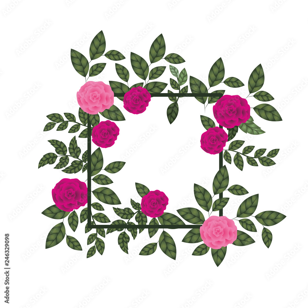 frame with rose isolated icon frame with rose isolated icon