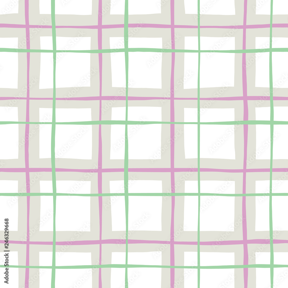Pastel Hand-Drawn Plaid Vector Seamless Pattern. Whimsical Modern Classic Tartan Background Pastel Hand-Drawn Plaid Vector Seamless Pattern. Whimsical Modern Classic Tartan Background