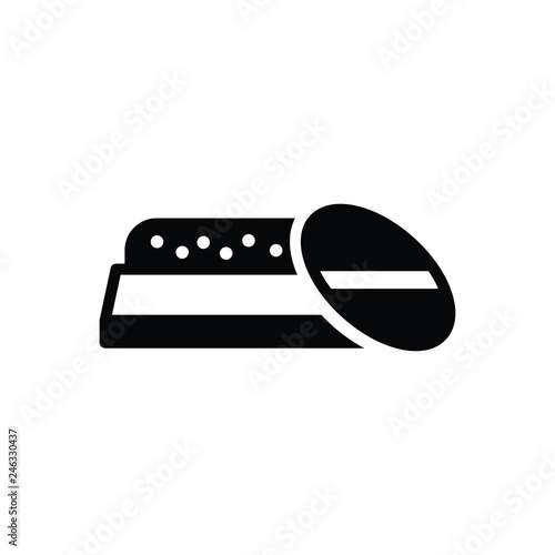 Black solid icon for powder 