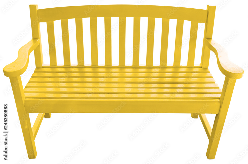  banc de jardin en bois jaune 