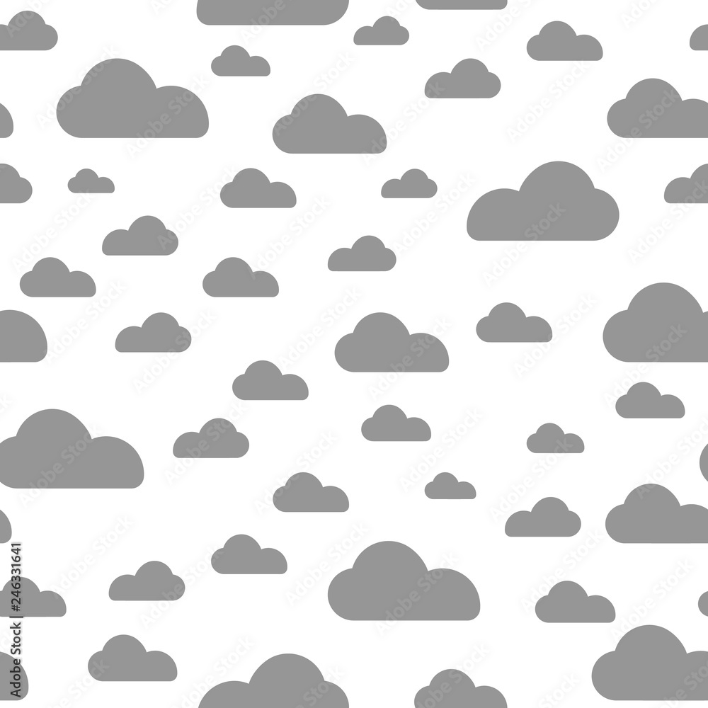 Blue cloud seamless pattern vector design baby art. Baby shower clouds , sky seamless pattern texture . - Vector Blue cloud seamless pattern vector design baby art. Baby shower clouds , sky seamless pattern texture . - Vector