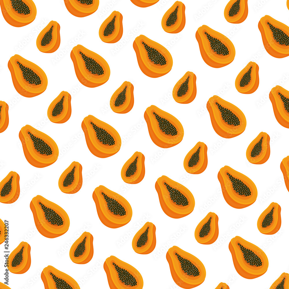 papaya fresh fruit pattern background papaya fresh fruit pattern background