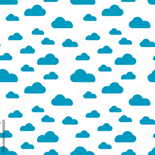 Blue cloud seamless pattern vector design baby art. Baby shower clouds , sky seamless pattern texture . - Vector