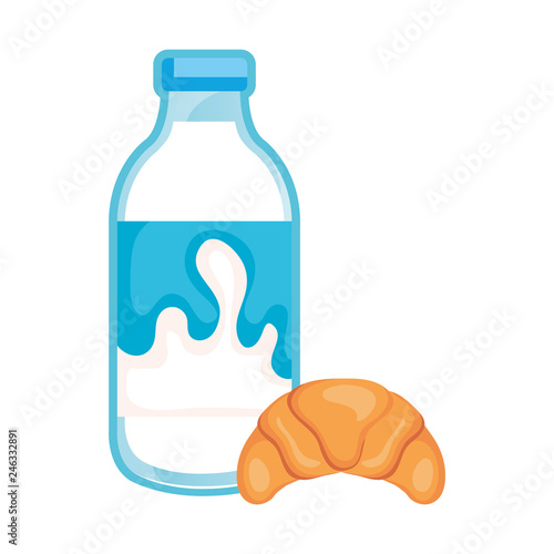 delicious milk bottle with bread