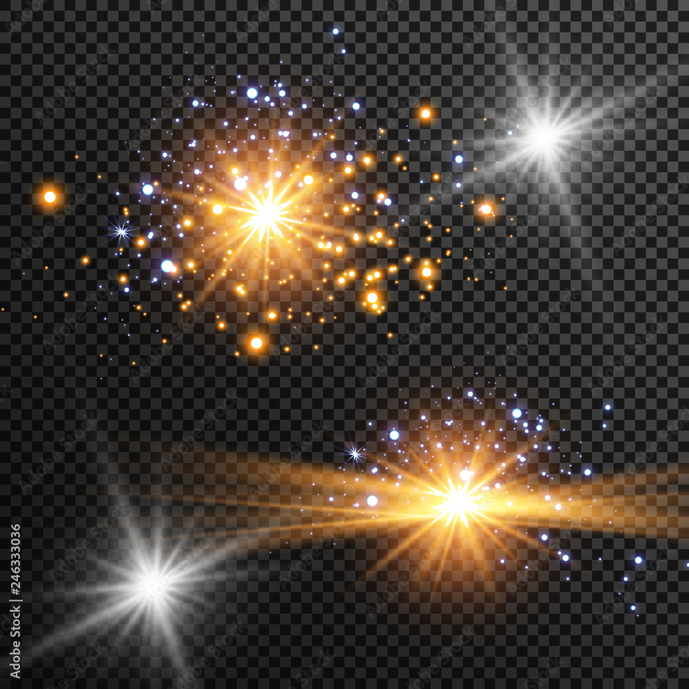 Glow light effect. Vector illustration. Christmas flash Concept. Vector illustration of abstract flare light rays. A set of stars, light and radiance, rays and brightness. Glow light effect. Vector illustration. Christmas flash Concept. Vector illustration of abstract flare light rays. A set of stars, light and radiance, rays and brightness.