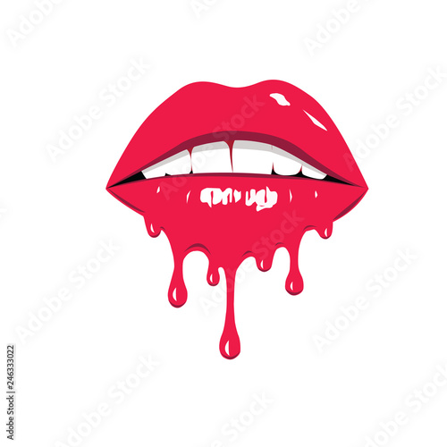 dripping lips clipart graphic