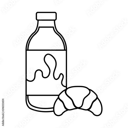 delicious milk bottle with bread