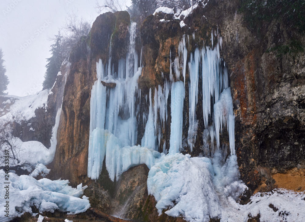 Frozen waterfall in the winter Frozen waterfall in the winter