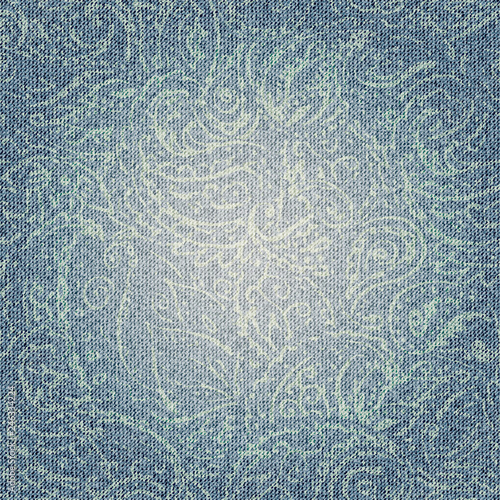 Denim texture background. Vector jeans blue pattern.