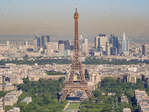 Morning aerial view of the famous Eiffel Tower and downtown citypscape © Kit Leong