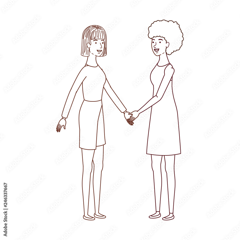 young women standing avatar character young women standing avatar character