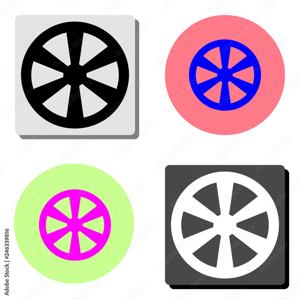 Western wooden wheel. flat vector icon Western wooden wheel. flat vector icon