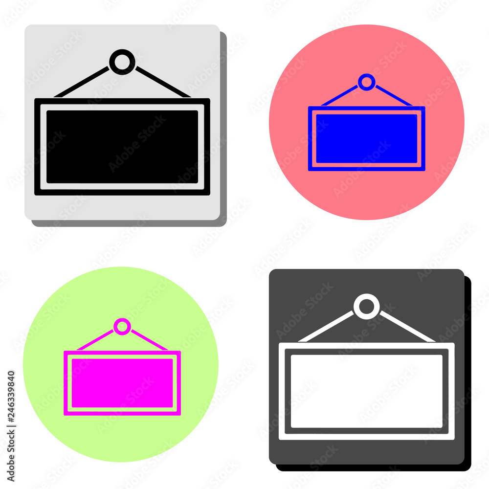 signboard on door. flat vector icon signboard on door. flat vector icon
