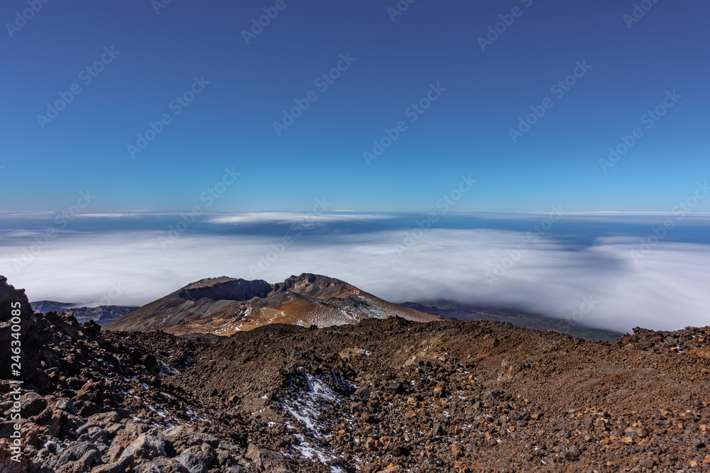 Ultra long exposure of Pico Viejo volcano and cloudscape Ultra long exposure of Pico Viejo volcano and cloudscape
