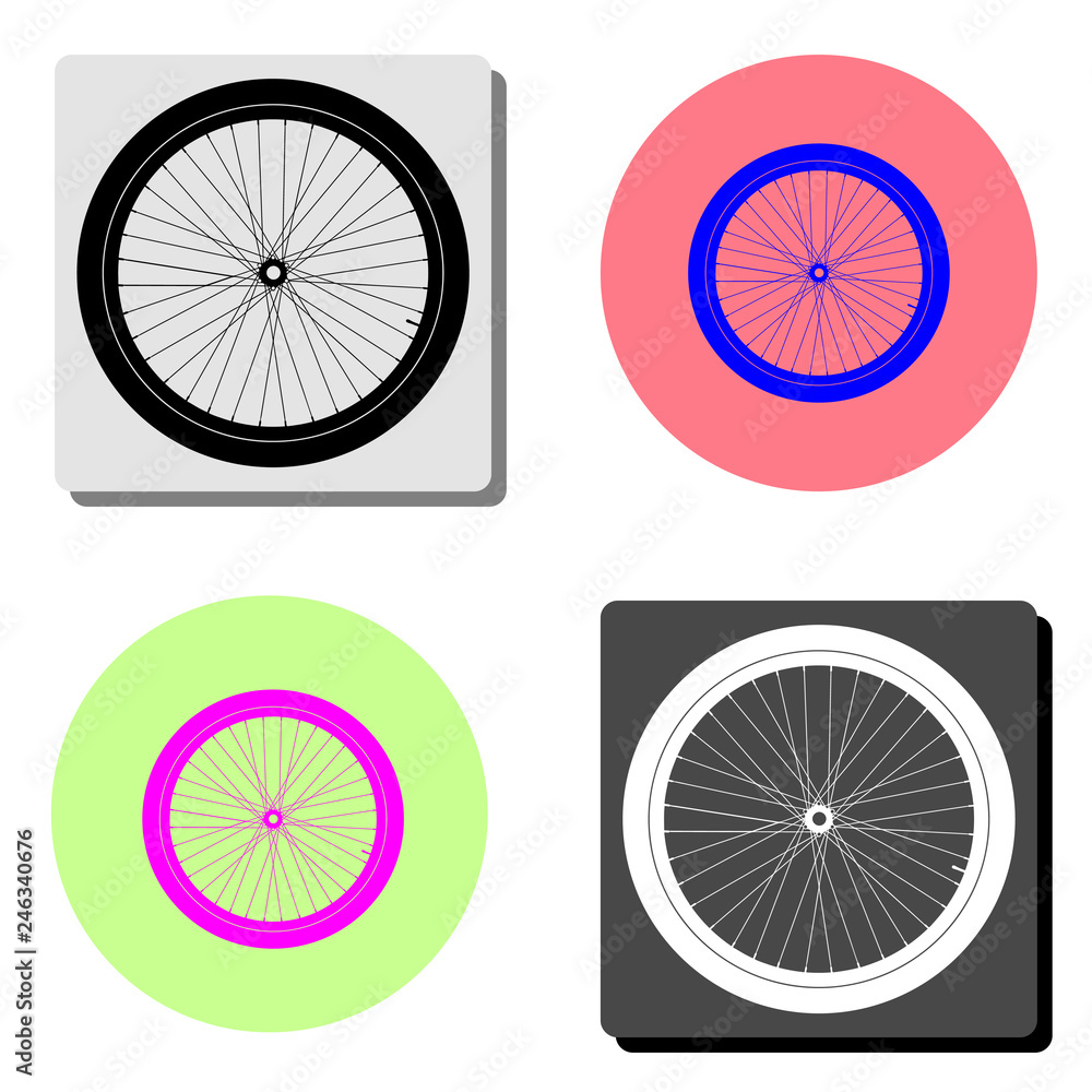 Fototapeta premium Bicycle Wheel. flat vector icon