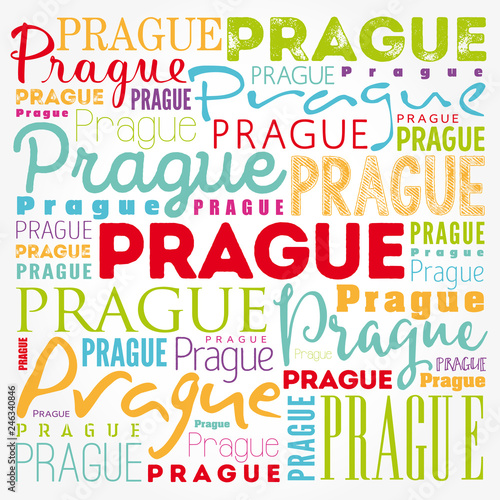 Prague wallpaper word cloud, travel concept background