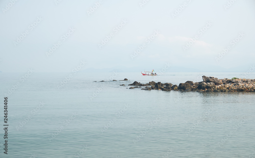 Longtail boat in the sea. Koh Samui, Thailand Longtail boat in the sea. Koh Samui, Thailand