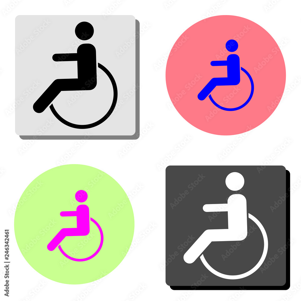 disabled man. flat vector icon disabled man. flat vector icon