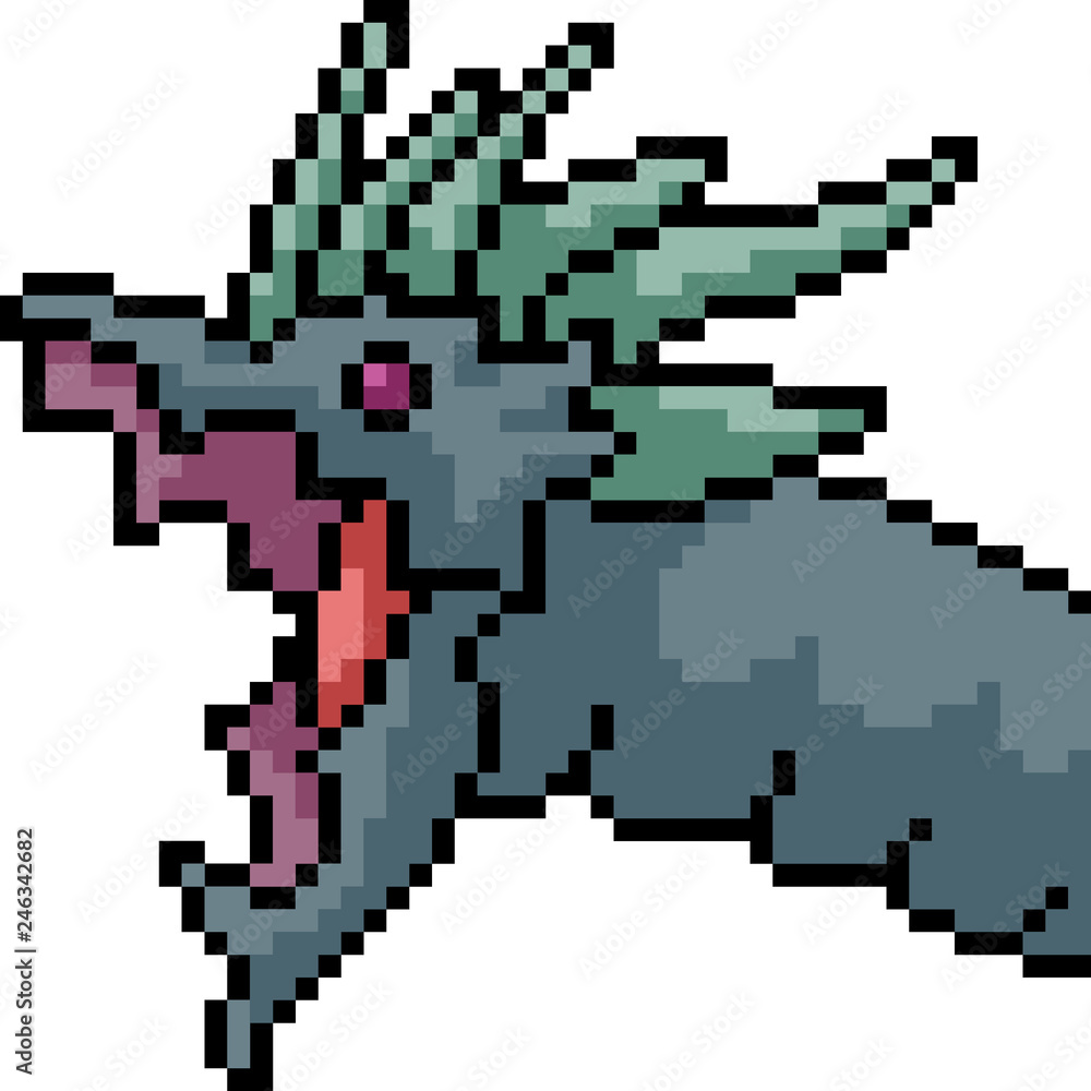 Obraz premium vector pixel art monster head