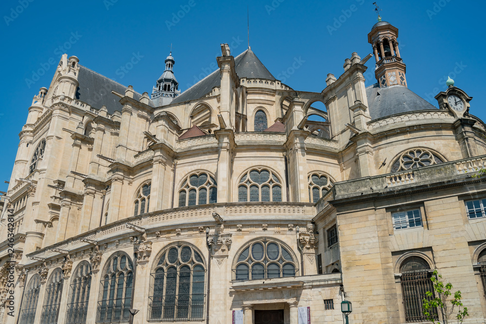 Exterior view of the famous Church of St Eustache