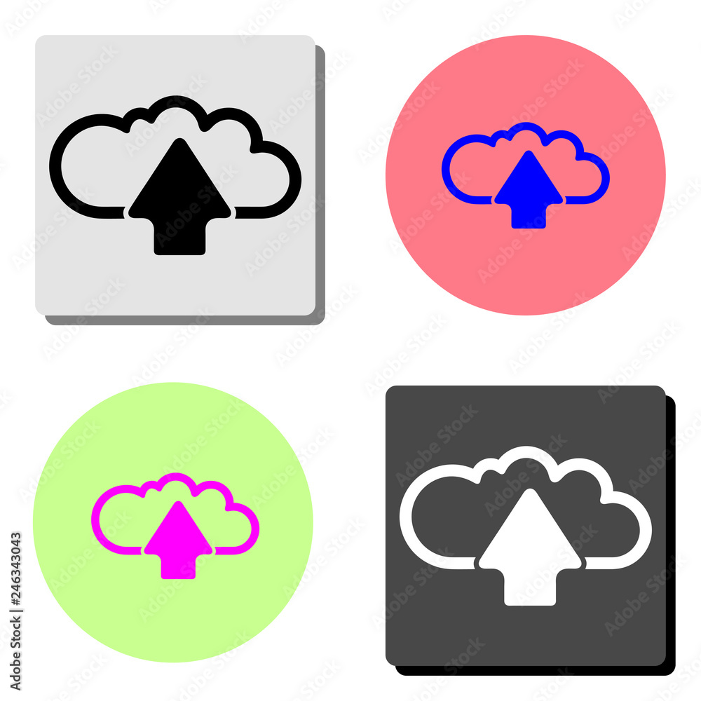 Cloud upload. flat vector icon Cloud upload. flat vector icon
