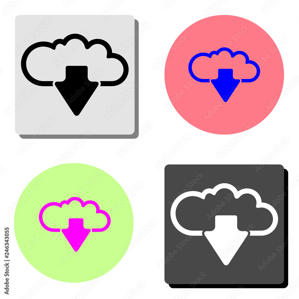 Cloud download. flat vector icon Cloud download. flat vector icon