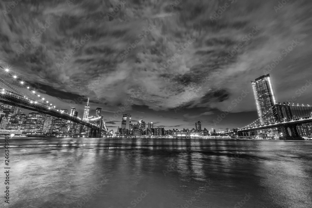 Brooklyn and Manhattan bridge from Brooklyn, NYC