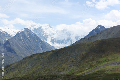 View of Belukha Mount from Kara-Turek Pass, Altai Mountains, Russia