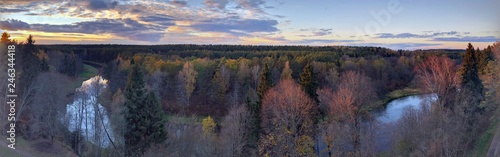 panorama of lake in autumn