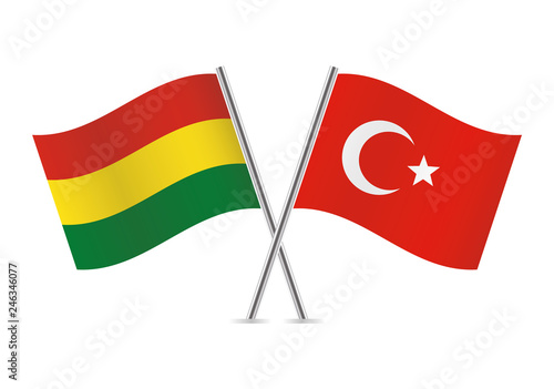 Free Download Bolivia and Turkey flags. Vector illustration. - GFXLoad