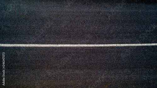 Aerial view of black asphalt road