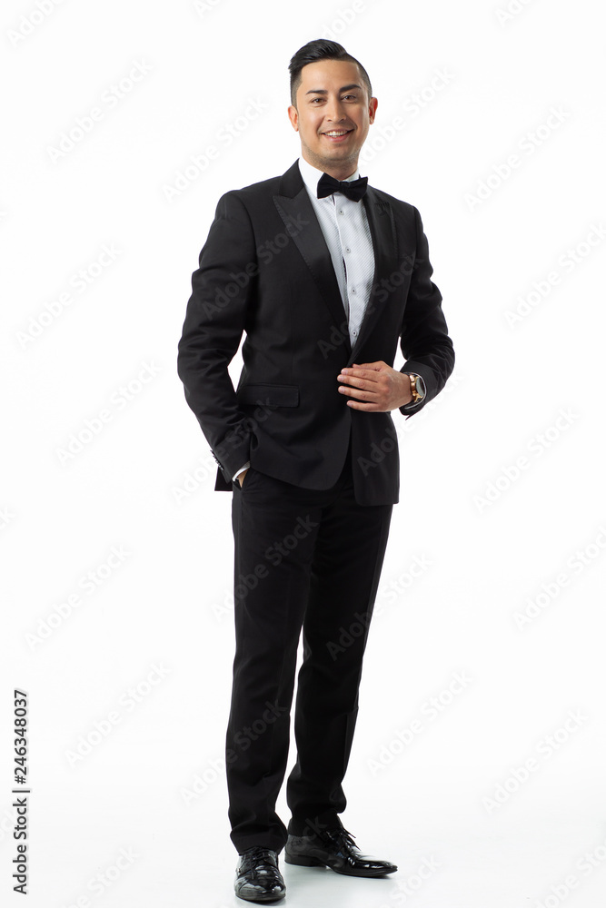 man in suit on white background