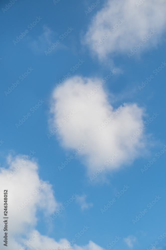 The blue sky with hearts shape clouds. The blue sky with hearts shape clouds.