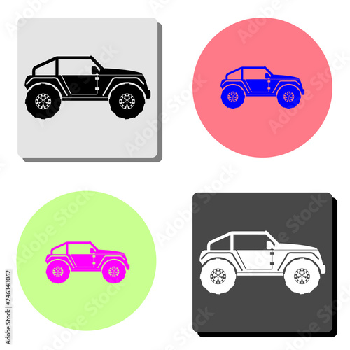 buggy car. flat vector icon