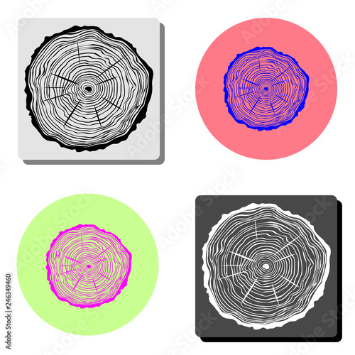 tree rings. flat vector icon