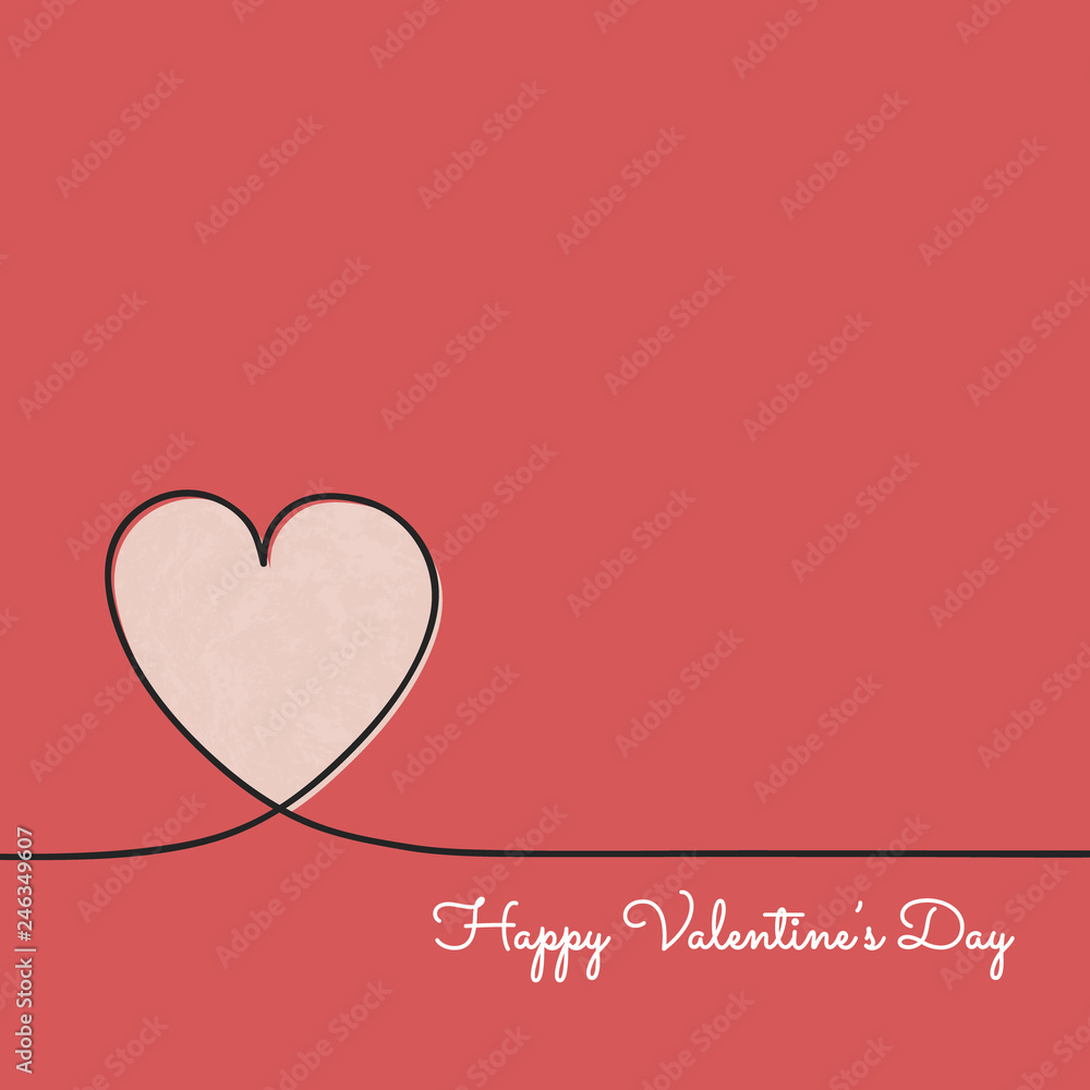 Beautiful greeting card with hand drawn heart for Valentine's Day. Vector Beautiful greeting card with hand drawn heart for Valentine's Day. Vector