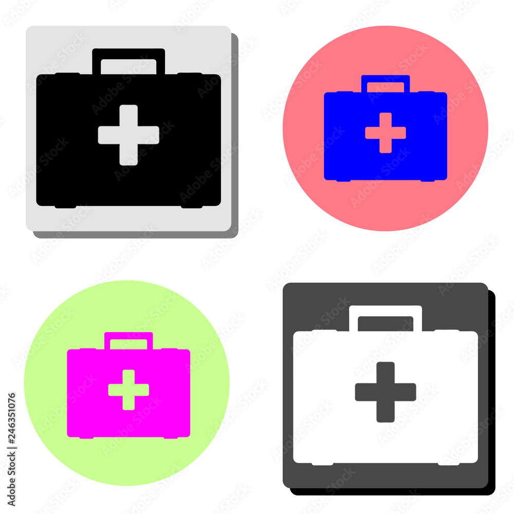Obraz premium first aid box. flat vector icon