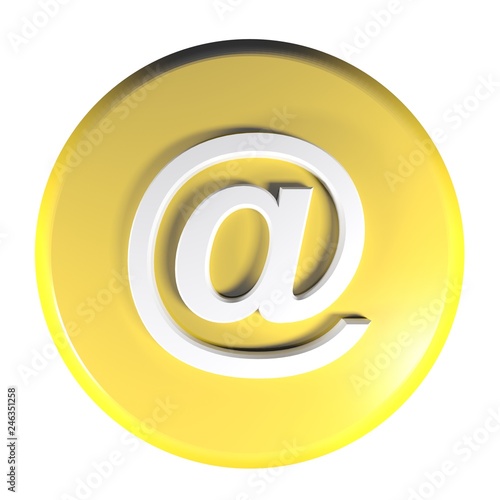 Wallpaper Mural Yellow circle At - Email push button - 3D rendering illustration Torontodigital.ca