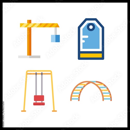 4 rope icon. Vector illustration rope set. net climber and winch icons for rope works