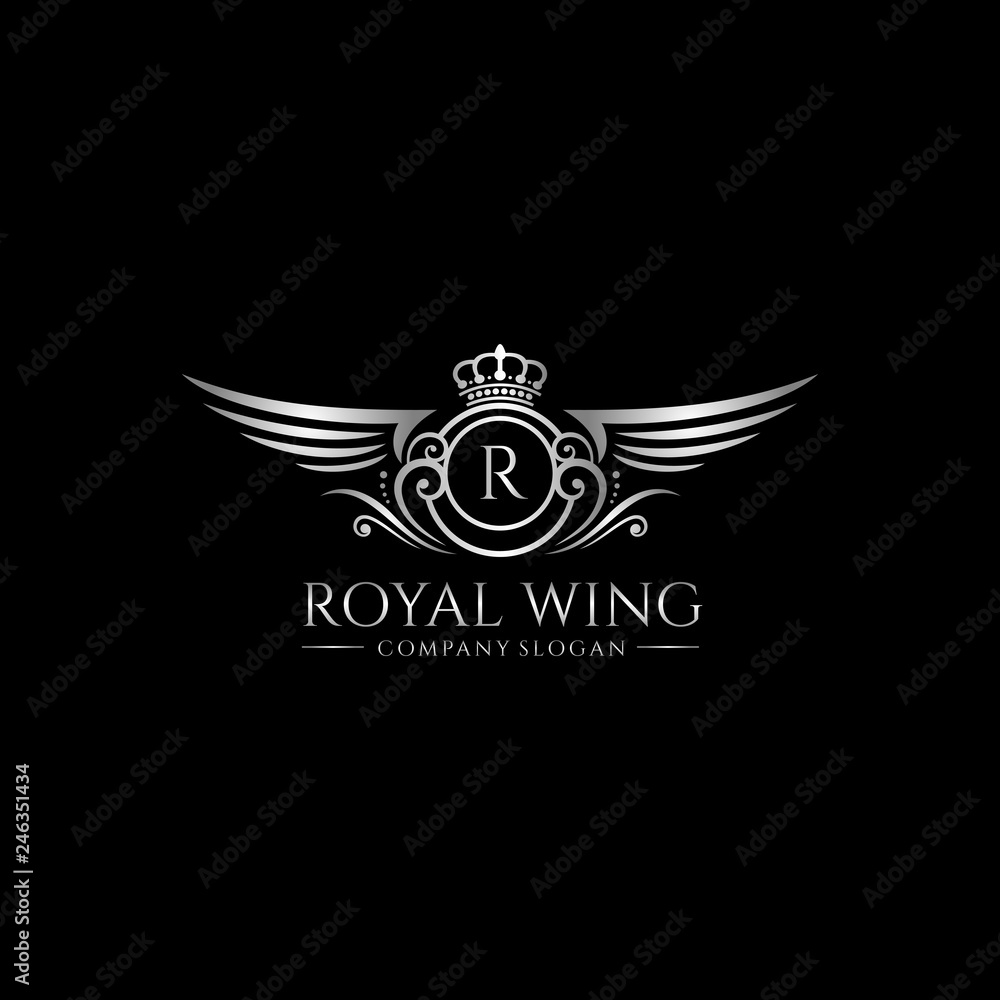 Silver Royal Wing Logo Silver Royal Wing Logo