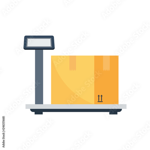 Weighing delivery box icon.