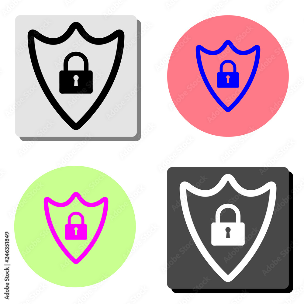 security shield with lock. flat vector icon security shield with lock. flat vector icon