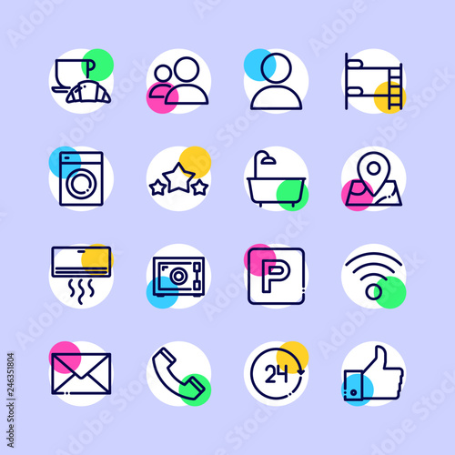 Hostel & Hotel icon set