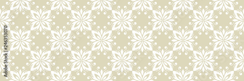 Floral seamless pattern. White design with olive green background