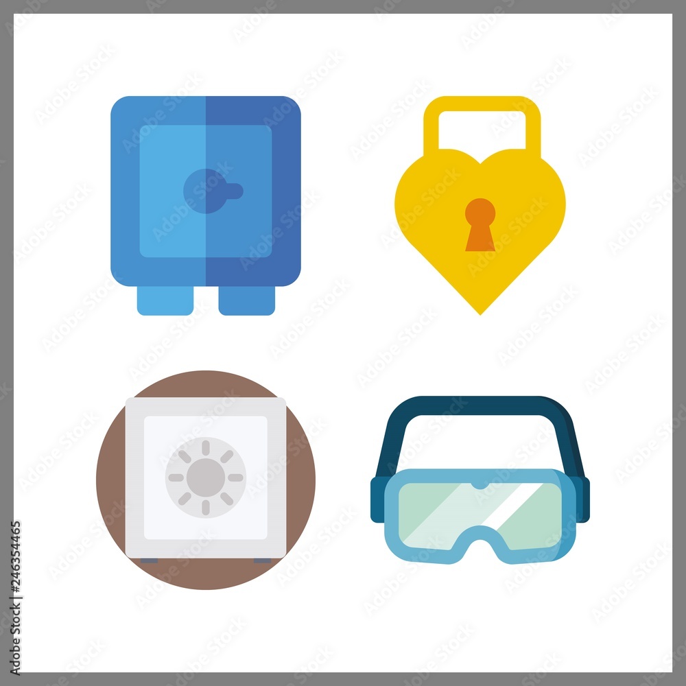 4 private icon. Vector illustration private set. padlock and safebox icons for private works 4 private icon. Vector illustration private set. padlock and safebox icons for private works