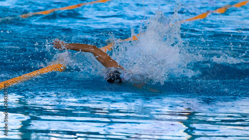 Swimmers compete in the sports pool © NCKAHDEP