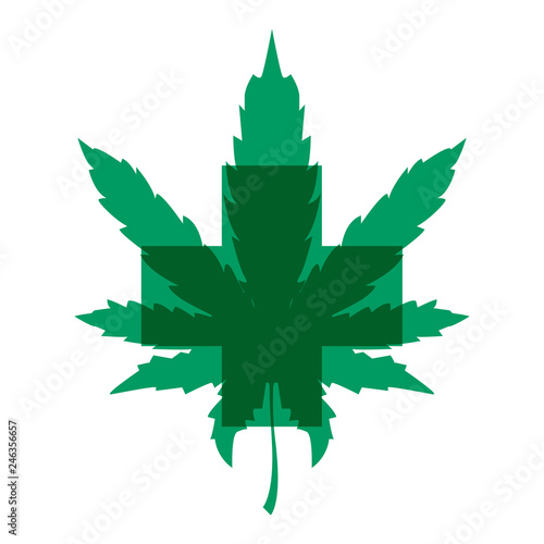 A medical marijuana, cannabis therapy  logo concept. Vector illustration.