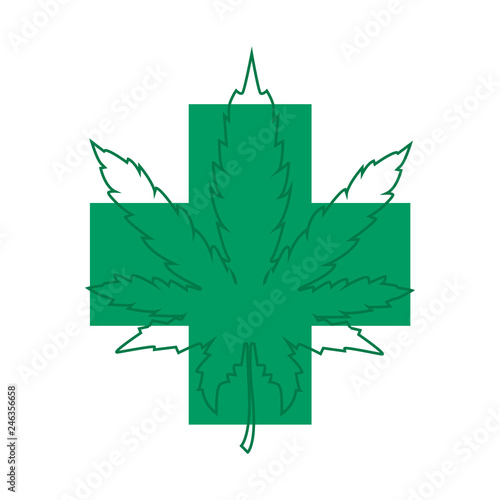 A medical marijuana, cannabis therapy  logo concept. Vector illustration.