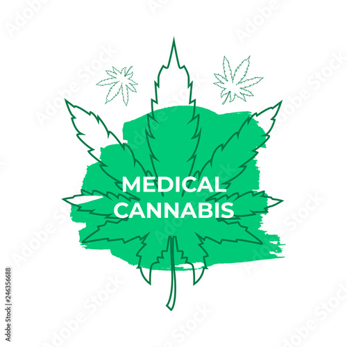 A medical marijuana, cannabis therapy  logo concept. Vector illustration.